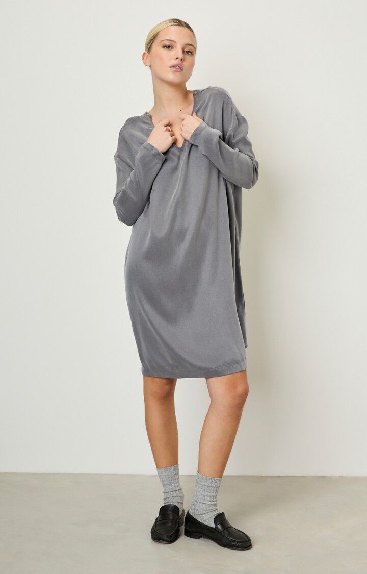 American Vintage Robe Femme Ipipiwood - FJORD Manches Longues Gris - E18
