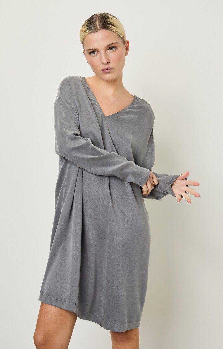 american vintage Robe femme Ipipiwood - FJORD Manches longues Gris - E18