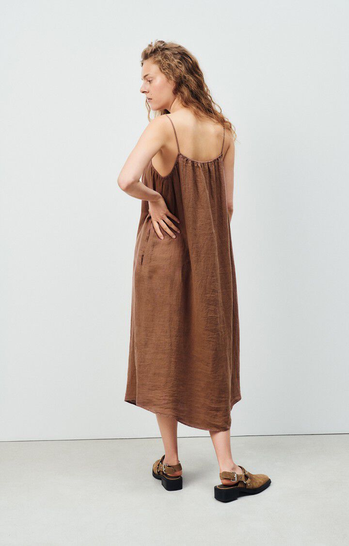 American Vintage Robe Femme Ivybo - CACAO 0 Fines Bretelles Marron - E24