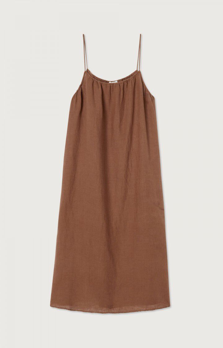 American Vintage Robe Femme Ivybo - CACAO 0 Fines Bretelles Marron - E24