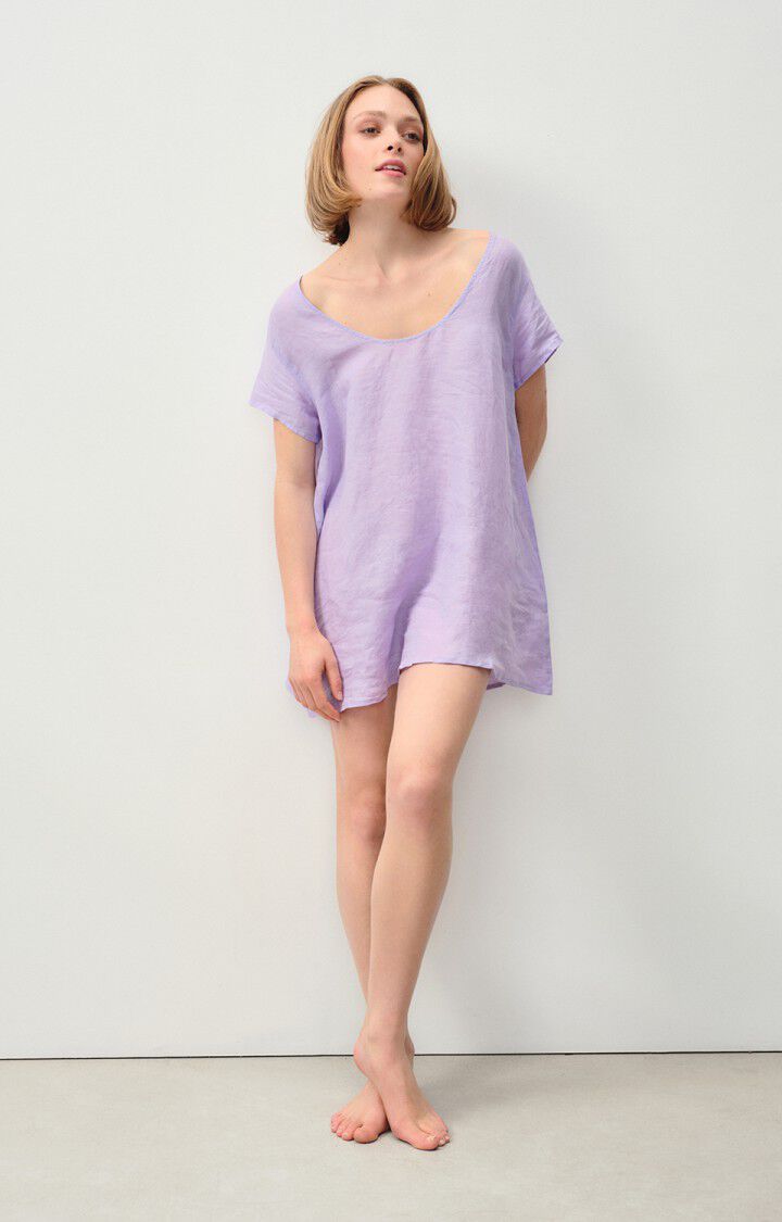 american vintage Robe femme Ivybo - JACINTHE 16 Manches courtes Violet - E24