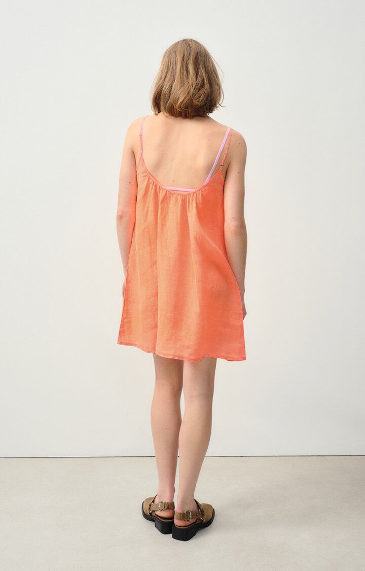 American Vintage Robe Femme Ivybo - ORANGE FLUO Fines Bretelles Orange - E24