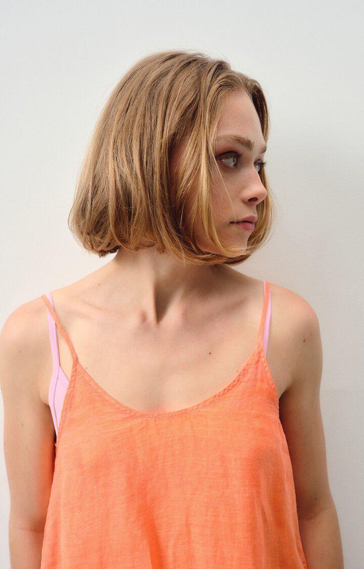 American Vintage Robe Femme Ivybo - ORANGE FLUO Fines Bretelles Orange - E24