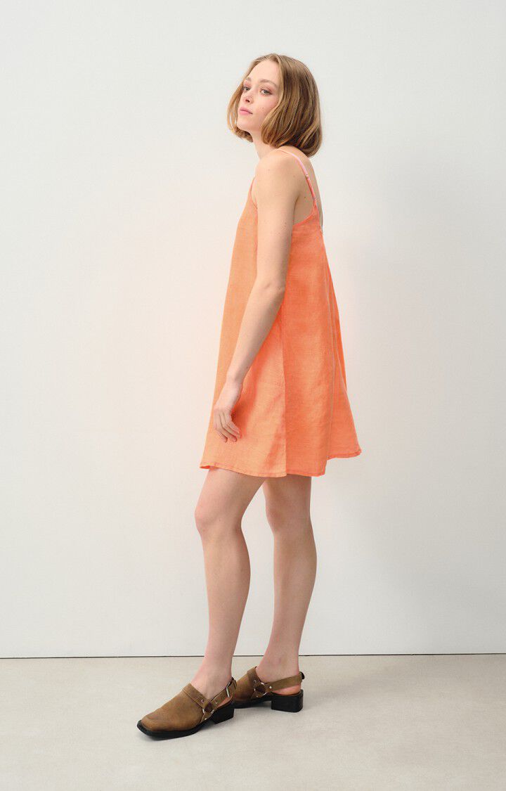 American Vintage Robe Femme Ivybo - ORANGE FLUO Fines Bretelles Orange - E24