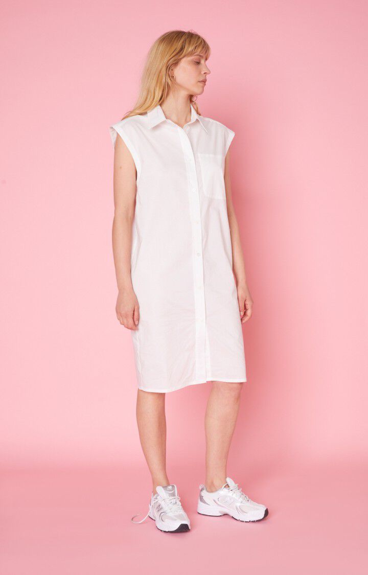 American Vintage Robe Femme Krimcity - BLANC Sans Manches Blanc - E21