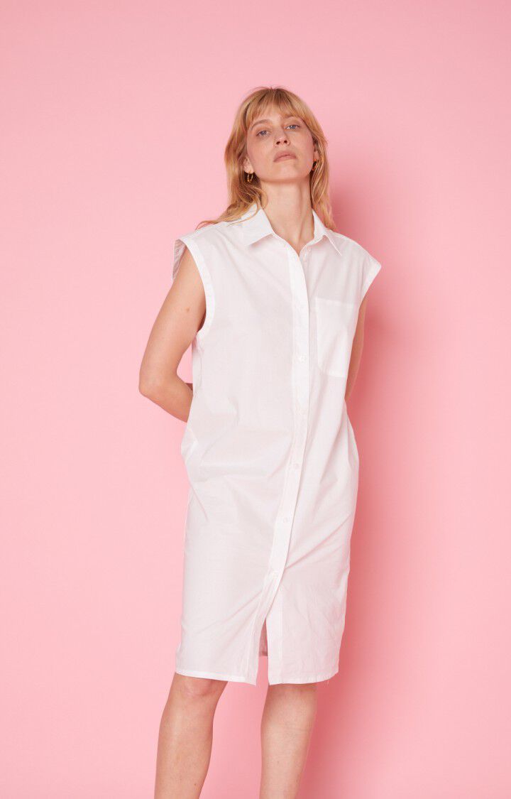 american vintage Robe femme Krimcity - BLANC Sans manches Blanc - E21