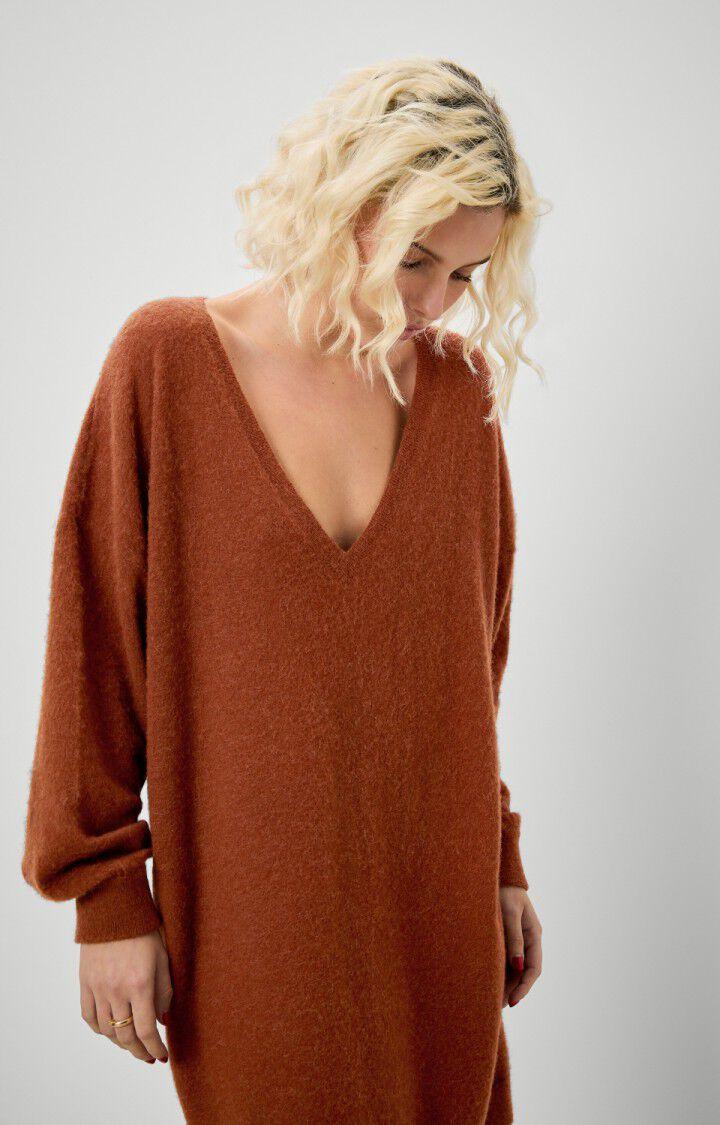 American Vintage Robe Femme Kybird - AUBURN Manches Longues Marron - H21