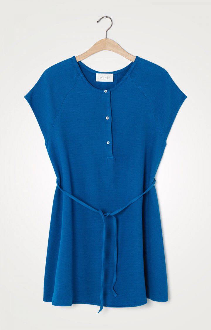 American Vintage Robe Femme Kyobay - SAPHIR Manches Raglan Bleu - E20