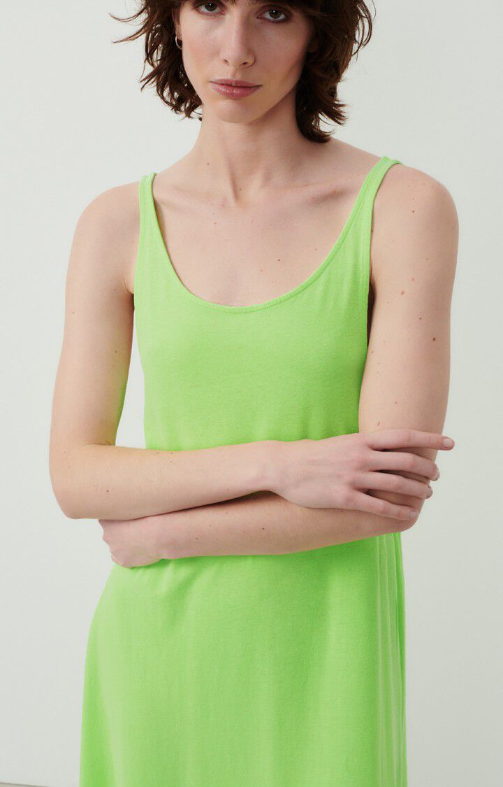American Vintage Robe Femme Lopintale - POMME FLUO 0 Fines Bretelles Vert - E24