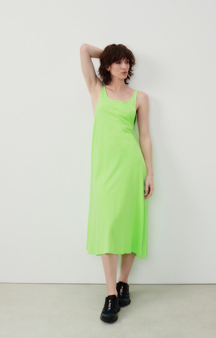 american vintage Robe femme Lopintale - POMME FLUO 0 Fines bretelles Vert - E24