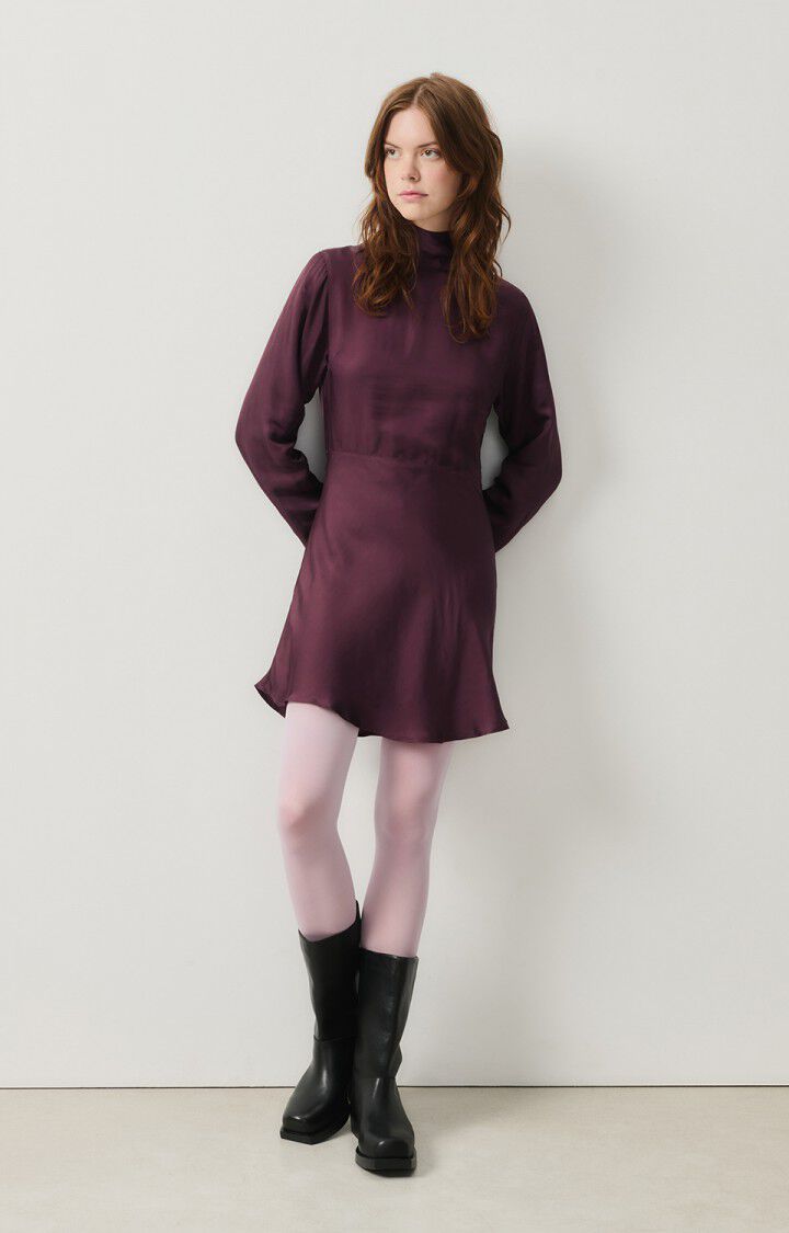 American Vintage Robe Femme Luabird - RAISIN 60 Manches Longues Violet - H24