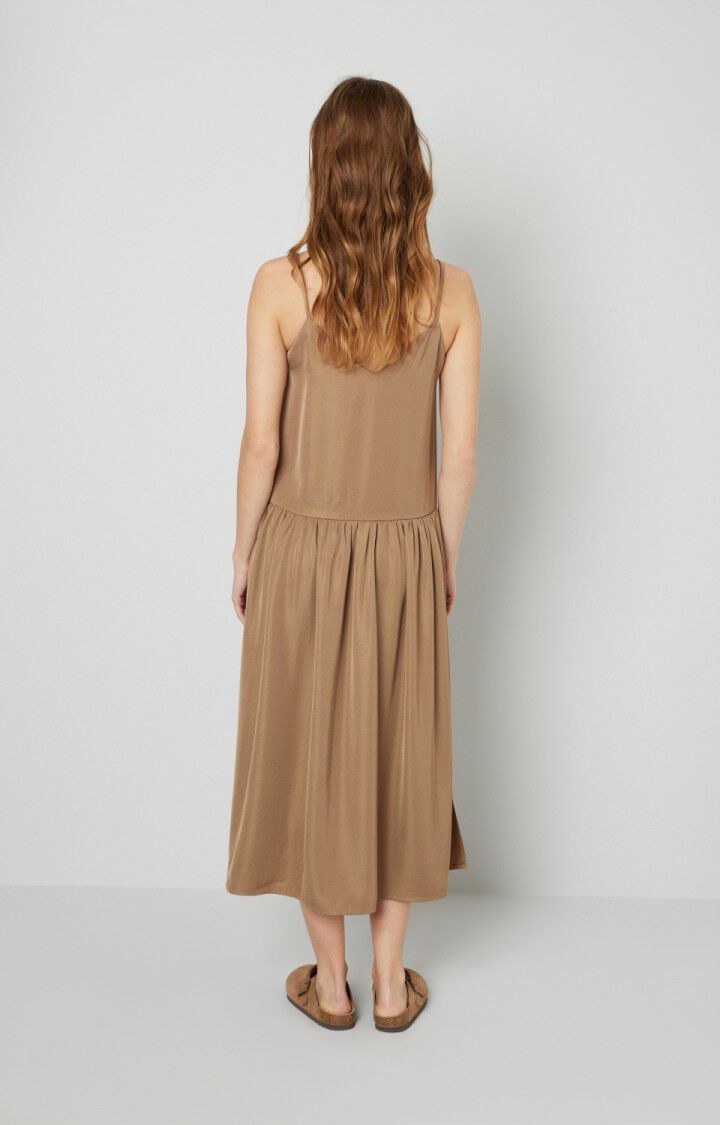 American Vintage Robe Femme Madistreet - CAMEL Fines Bretelles Marron - E19