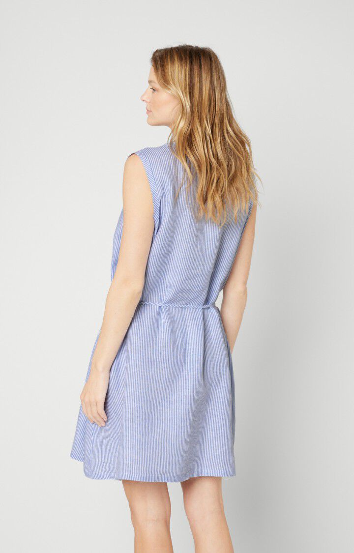 American Vintage Robe Femme Mukadance - RAYURES BLEU Sans Manches Bleu - E18