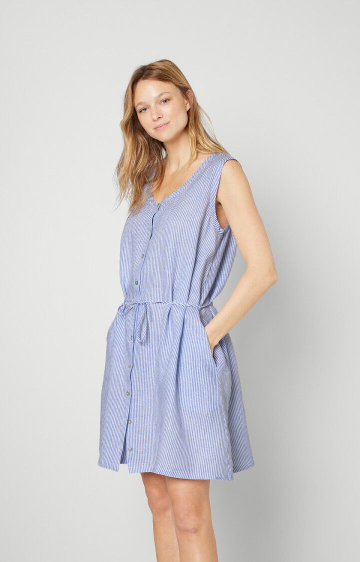 american vintage Robe femme Mukadance - RAYURES BLEU Sans manches Bleu - E18