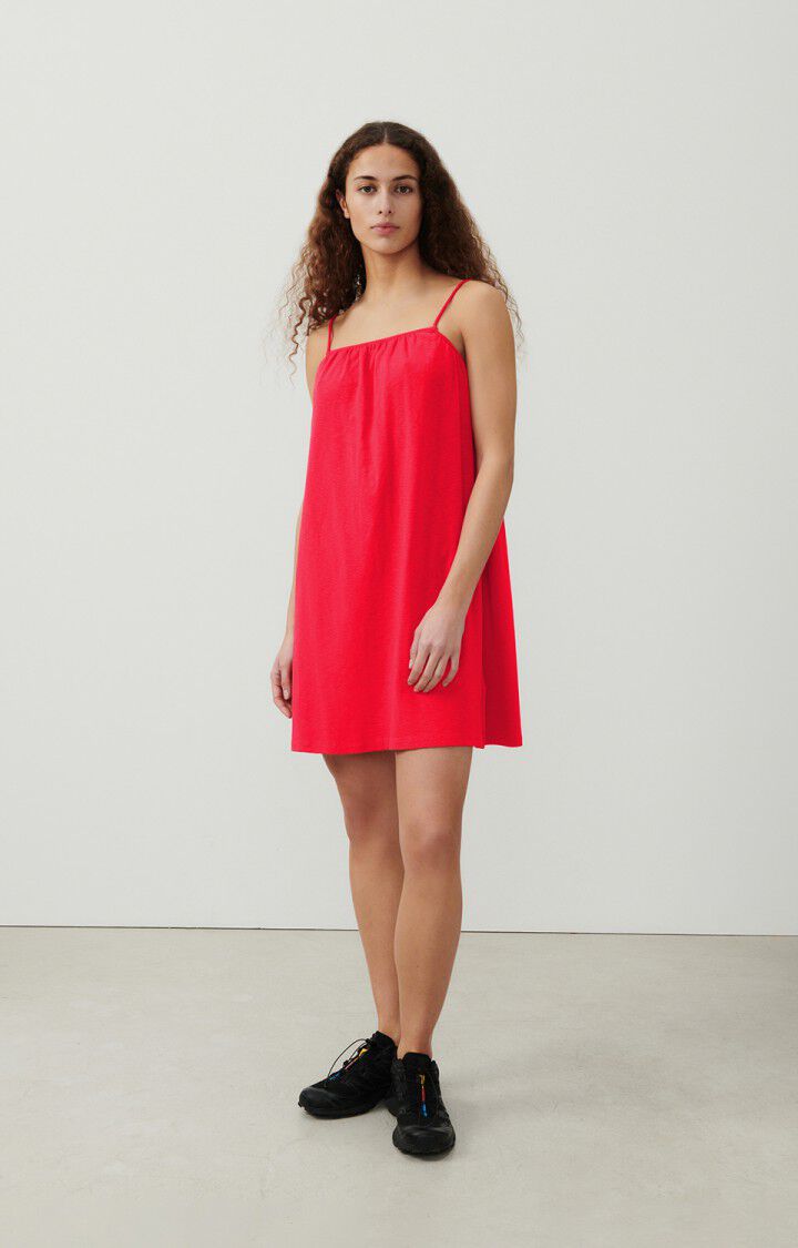 american vintage Robe femme Nipotay - COEUR 0 Fines bretelles Rouge - E24