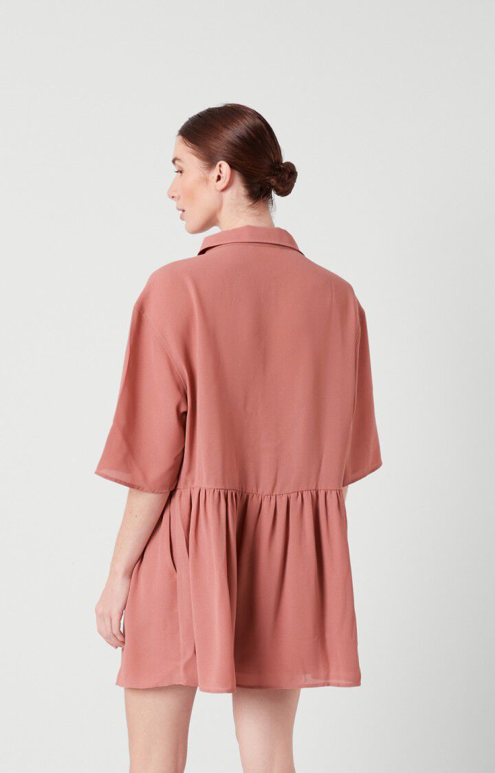 American Vintage Robe Femme Nolan - PAMPLEMOUSSE Manches 3/4 Rose - E20