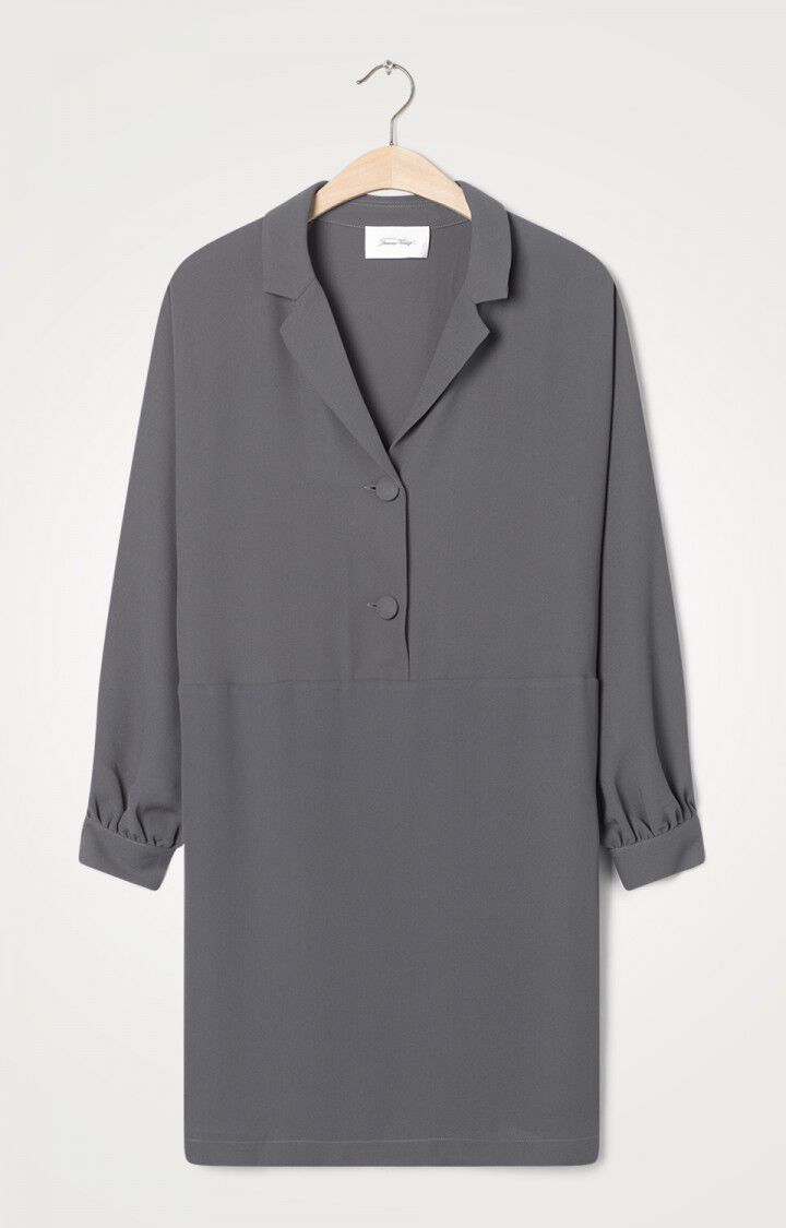 American Vintage Robe Femme Nolan - ZINC Manches 3/4 Gris - E20