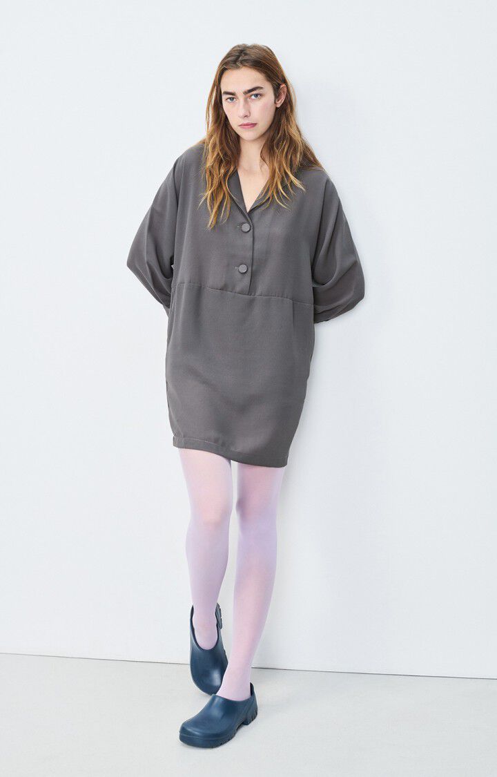 american vintage Robe femme Nolan - ZINC Manches 3/4 Gris - E20