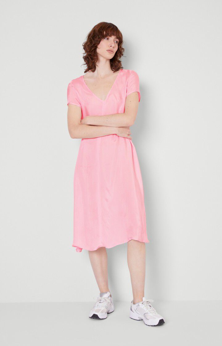 American Vintage Robe Femme Nonogarden - PIVOINE Manches Courtes Rose - E20