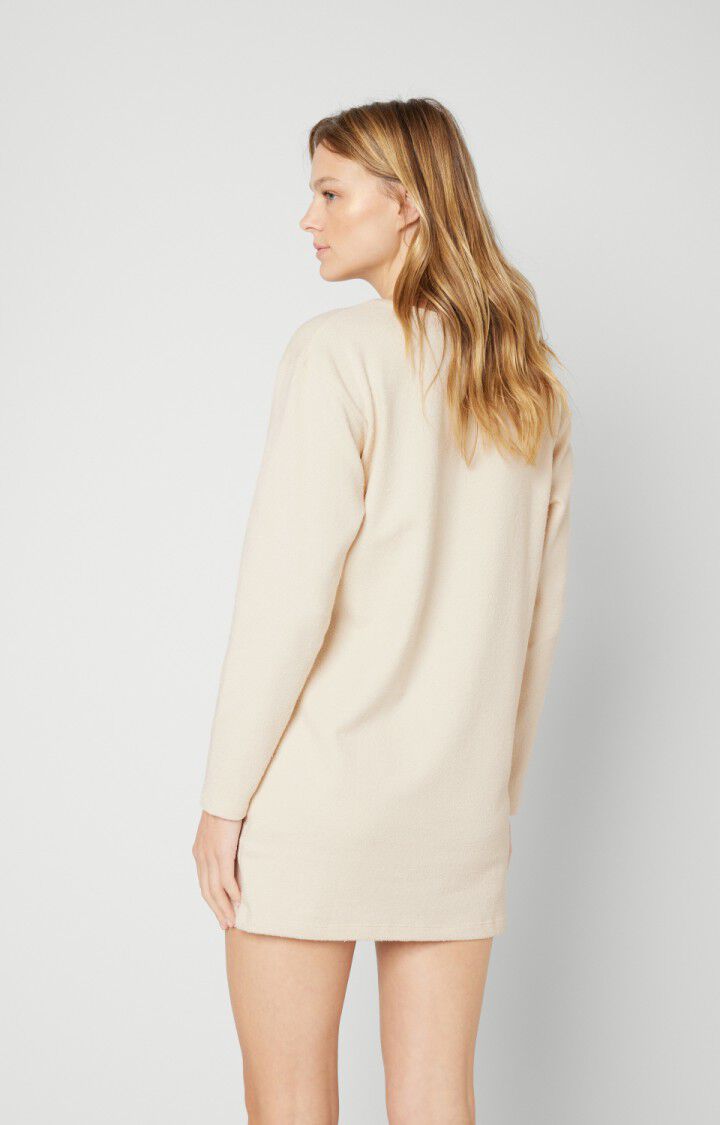 American Vintage Robe Femme Noogy - ECRU Manches Longues Beige - E22