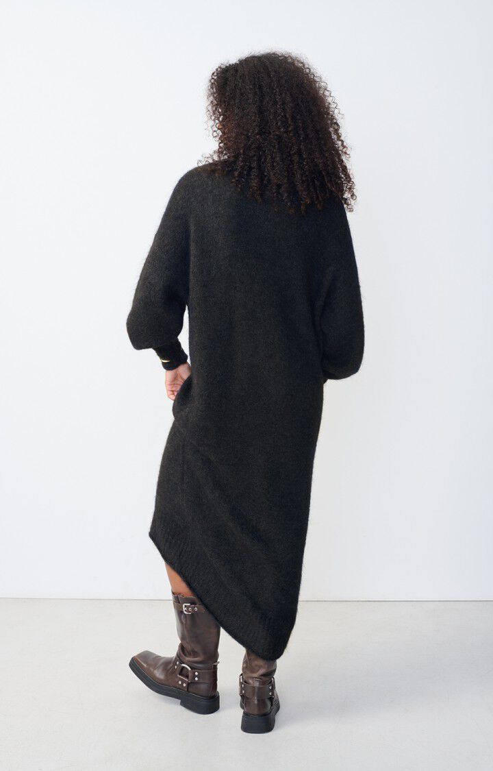 American Vintage Robe Femme Nuny - ANTHRACITE CHINE 46 Manches Longues Gris - H24