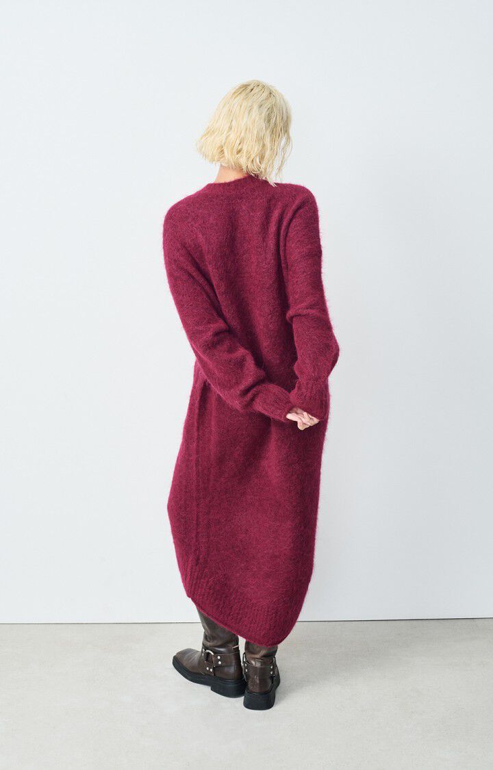 American Vintage Robe Femme Nuny - BORDEAUX CHINE 46 Manches Longues Rouge - H24
