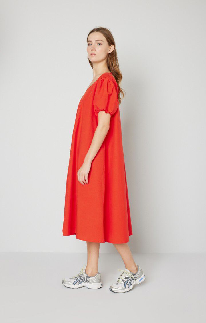 American Vintage Robe Femme Otbeach - AMOUR Manches Courtes Rouge - E21