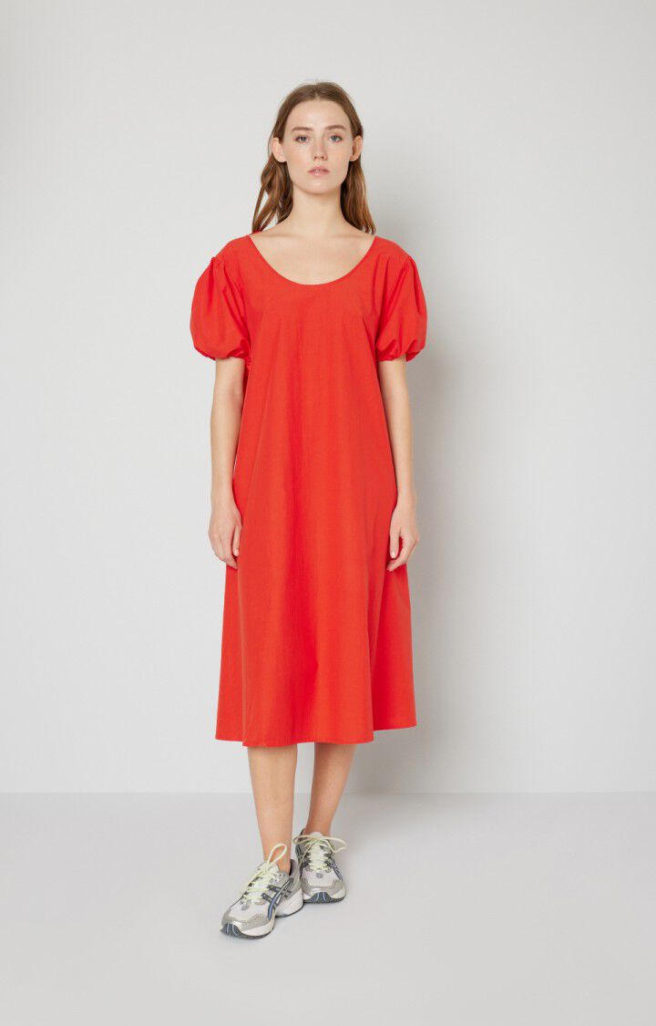 american vintage Robe femme Otbeach - AMOUR Manches courtes Rouge - E21