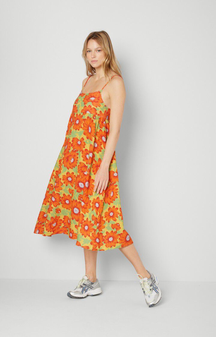 american vintage Robe femme Oyobay - ROMY Fines bretelles Orange - E21