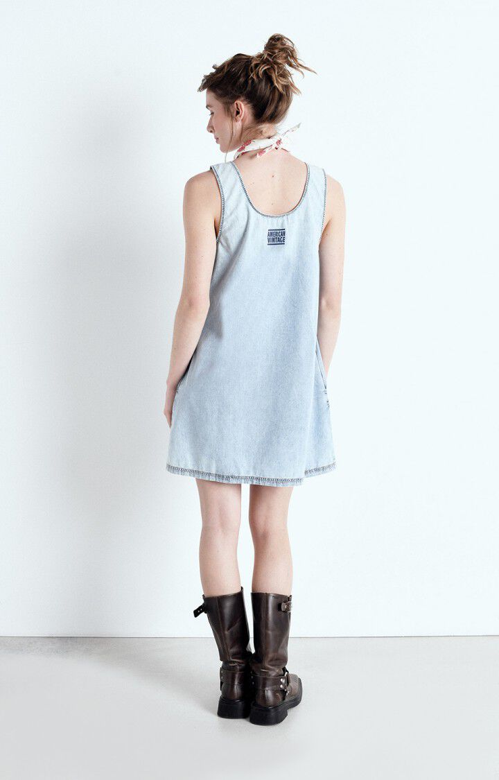 American Vintage Robe Femme Paybou - BLUE SNOW 0 Sans Manches Bleu - E25
