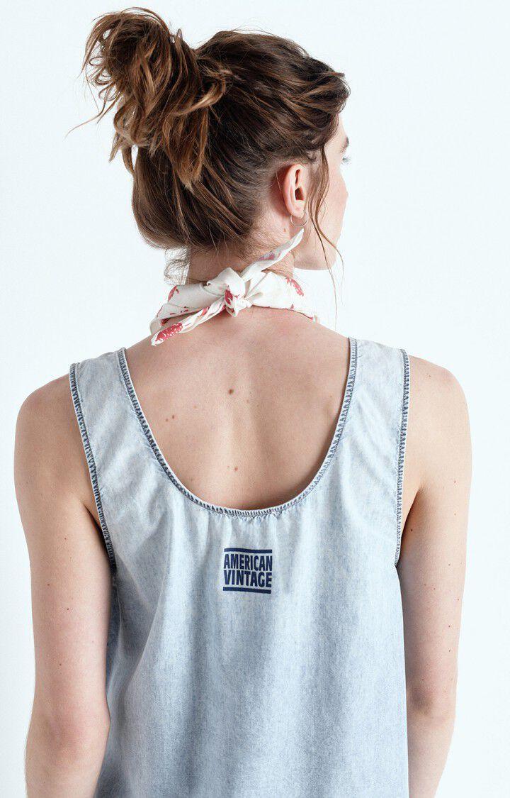 American Vintage Robe Femme Paybou - BLUE SNOW 0 Sans Manches Bleu - E25