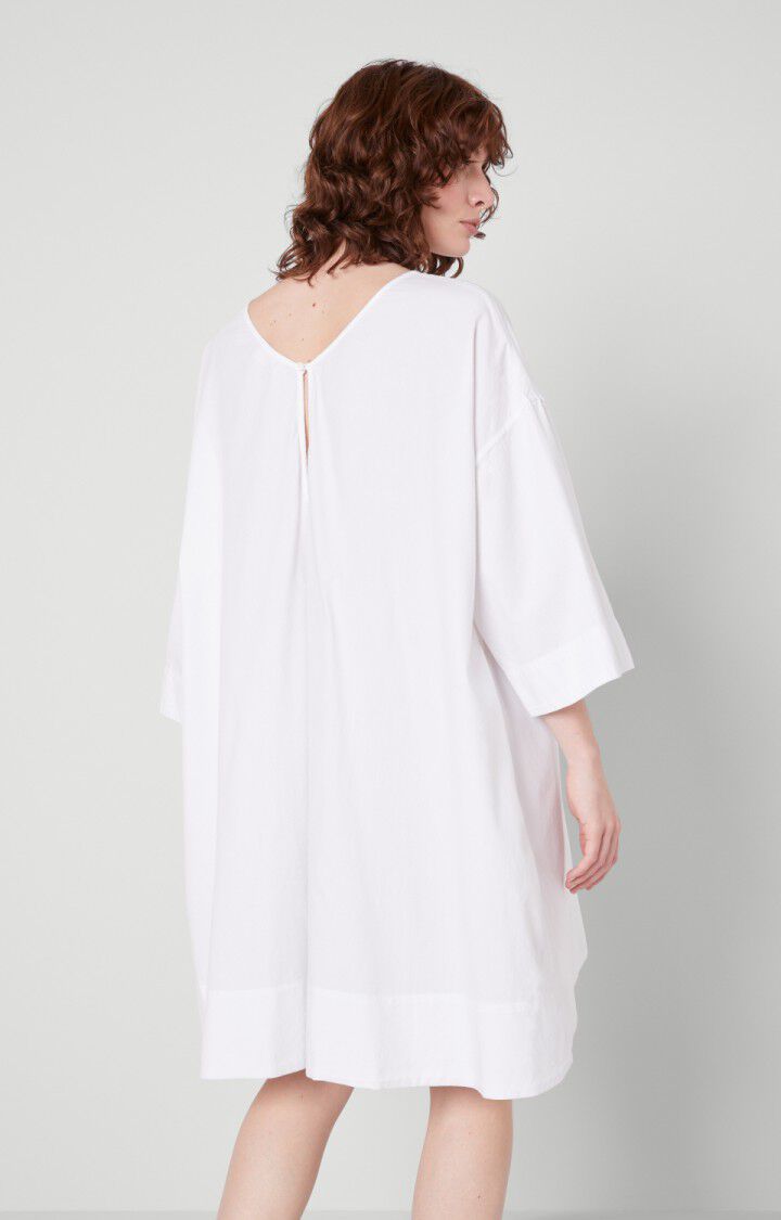 American Vintage Robe Femme Pizabay - BLANC Manches 3/4 Blanc - E18