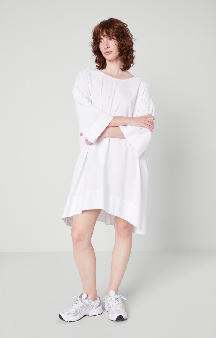 American Vintage Robe Femme Pizabay - BLANC Manches 3/4 Blanc - E18