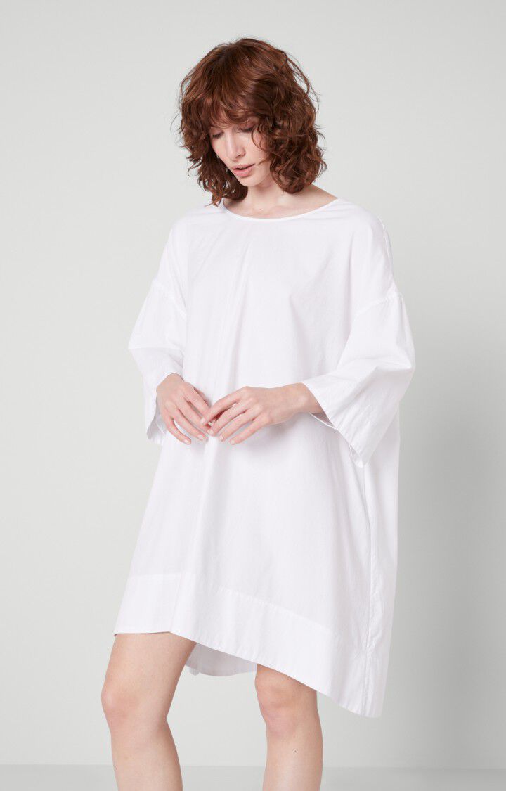 american vintage Robe femme Pizabay - BLANC Manches 3/4 Blanc - E18