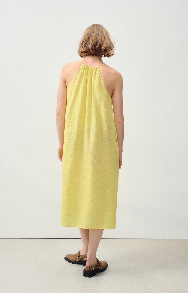 American Vintage Robe Femme Pykoboo - VICHY JAUNE FLUO 0 Fines Bretelles Jaune - E24