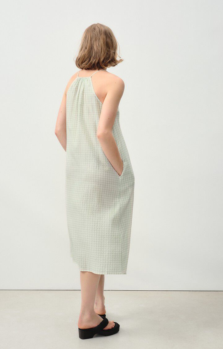 American Vintage Robe Femme Pykoboo - VICHY OPALE 0 Fines Bretelles Vert - E24