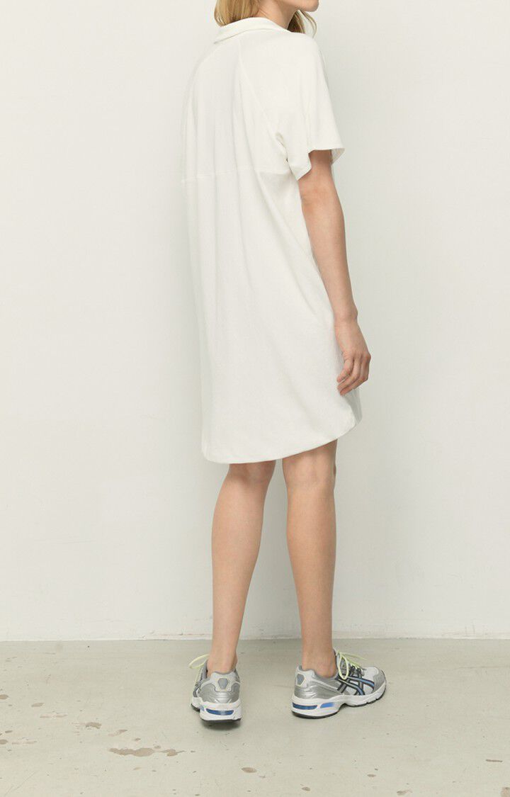 American Vintage Robe Femme Rekbay - BLANC Manches Courtes Blanc - E22