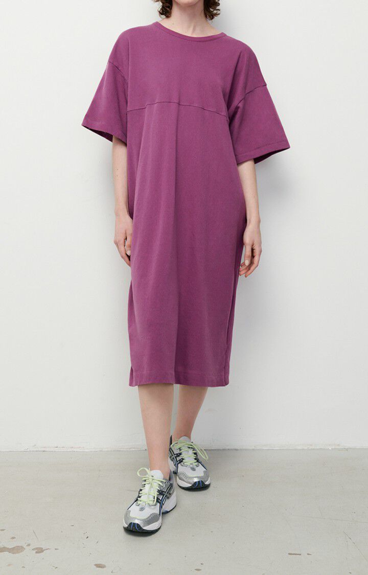 american vintage Robe femme Rekbay - VIOLINE Manches courtes Violet - E22