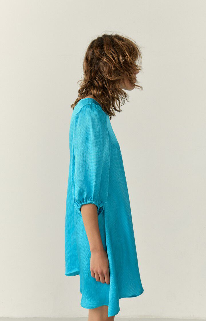 American Vintage Robe Femme Shaning - AQUATIQUE 41 Manches Courtes Bleu - E23