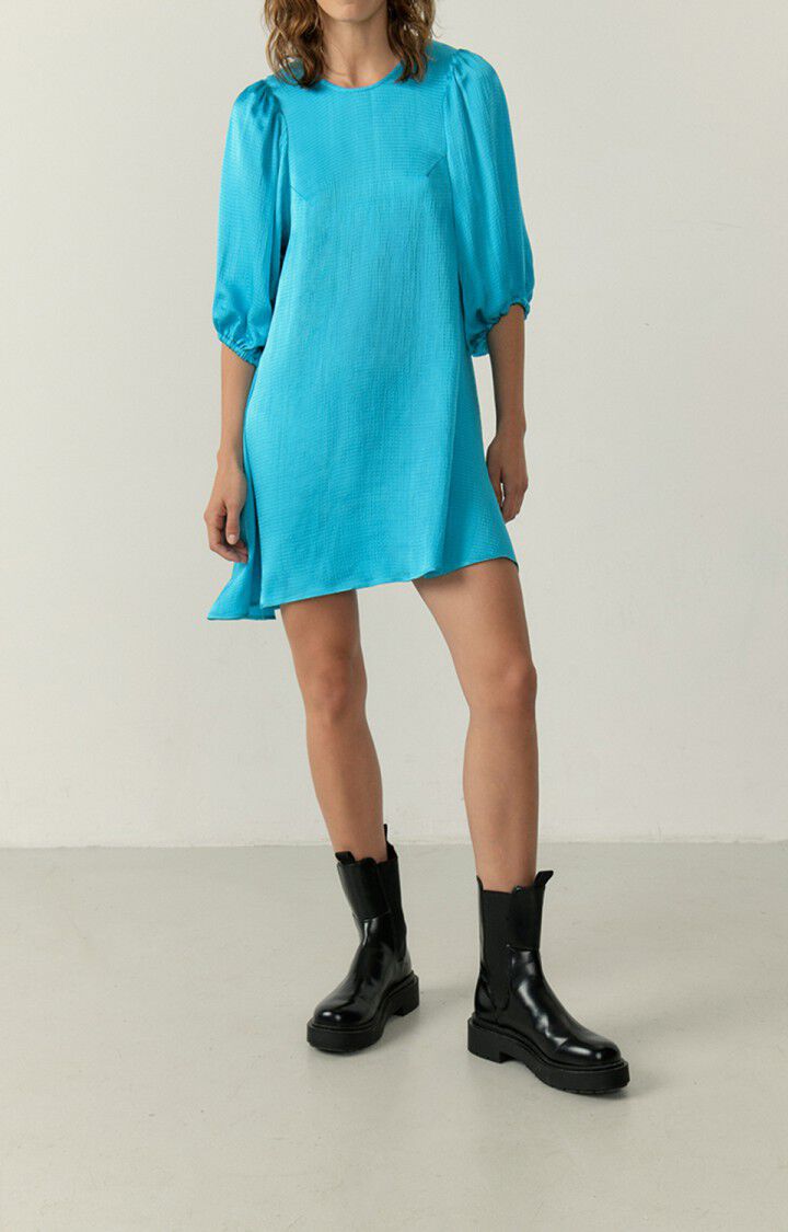 american vintage Robe femme Shaning - AQUATIQUE 41 Manches courtes Bleu - E23