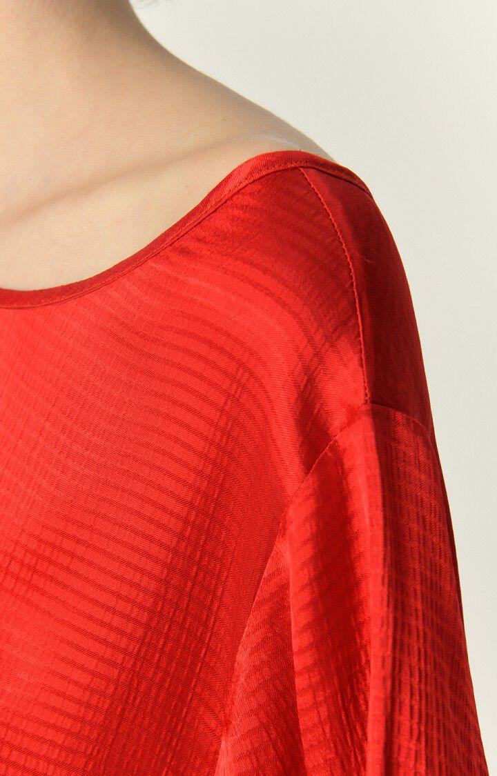 American Vintage Robe Femme Shaning - COCCINELLE 24 Manches Courtes Rouge - E23