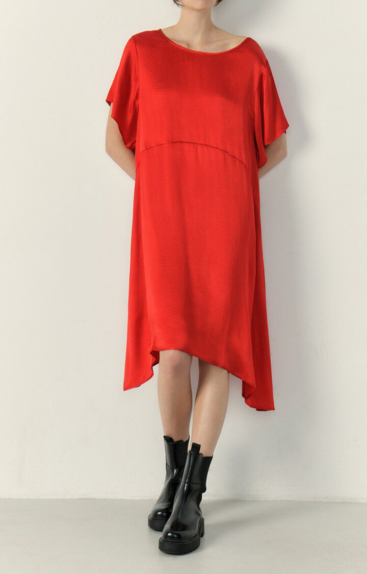 american vintage Robe femme Shaning - COCCINELLE 24 Manches courtes Rouge - E23
