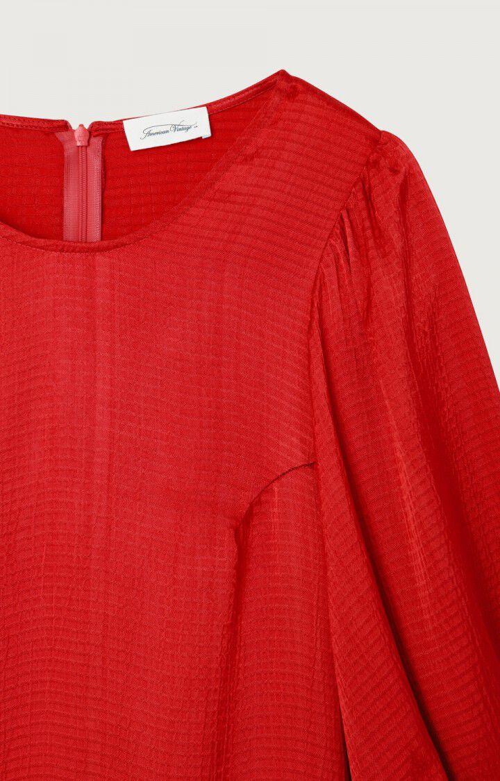 American Vintage Robe Femme Shaning - COCCINELLE Manches Courtes Rouge - E23B