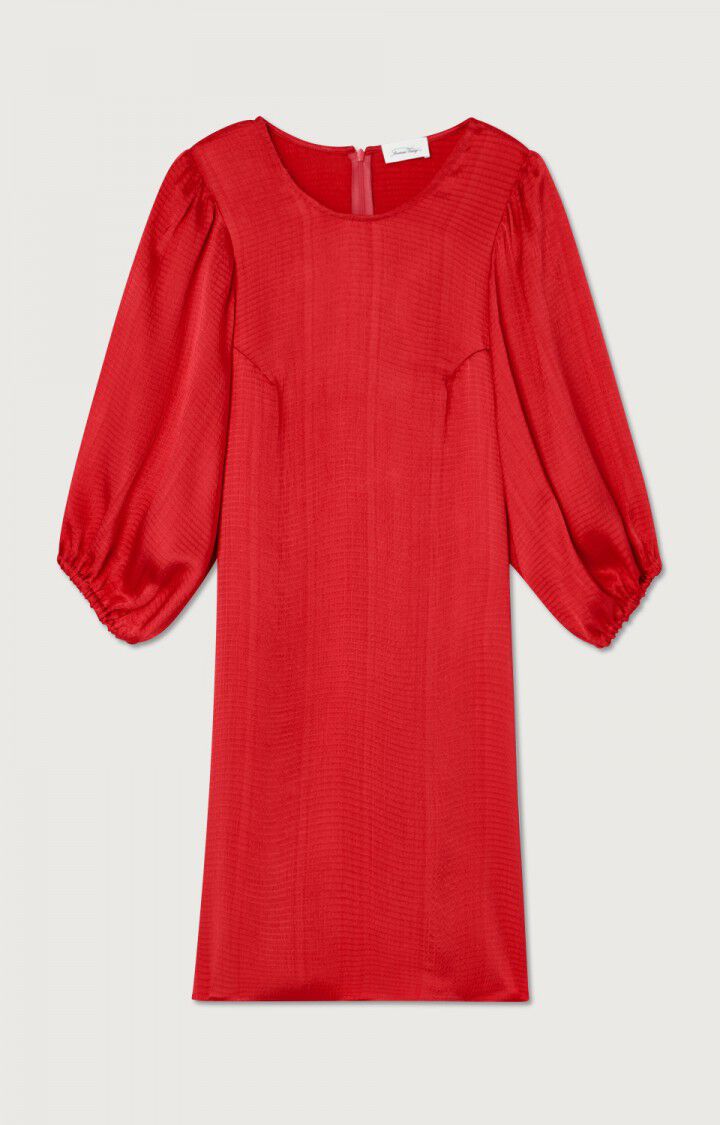 american vintage Robe femme Shaning - COCCINELLE Manches courtes Rouge - E23B