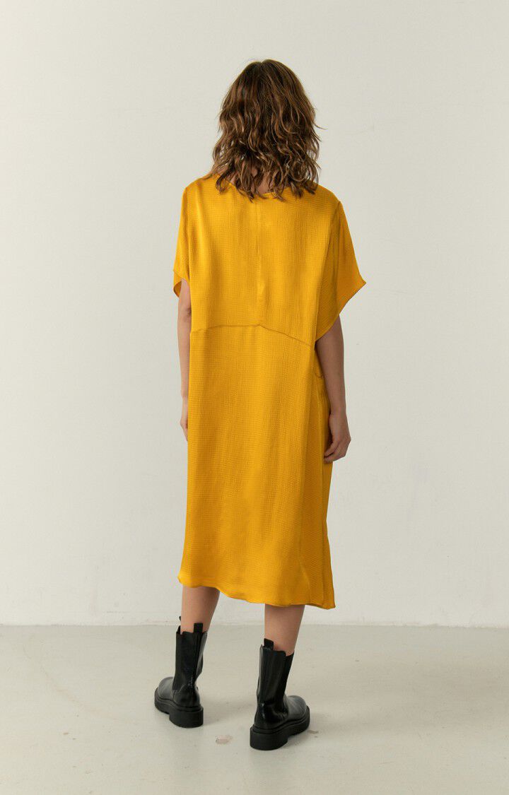 American Vintage Robe Femme Shaning - CURCUMA 24 Manches Courtes Jaune - E23