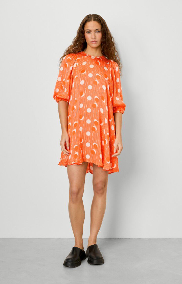 American Vintage Robe Femme Shaning - EDDY 41 Manches Courtes Orange - E23