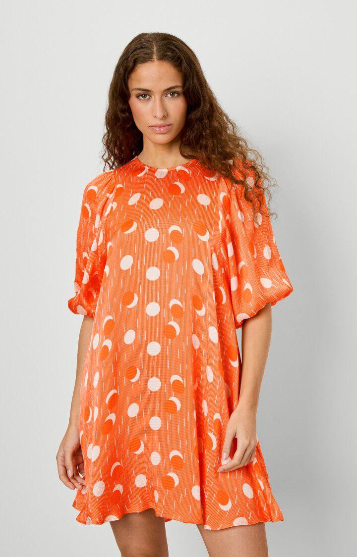 american vintage Robe femme Shaning - EDDY 41 Manches courtes Orange - E23