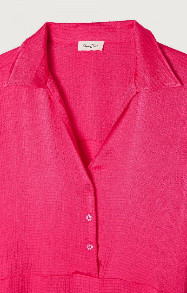 American Vintage Robe Femme Shaning - ROSE FLUO 39 Manches Longues Rose - H23B