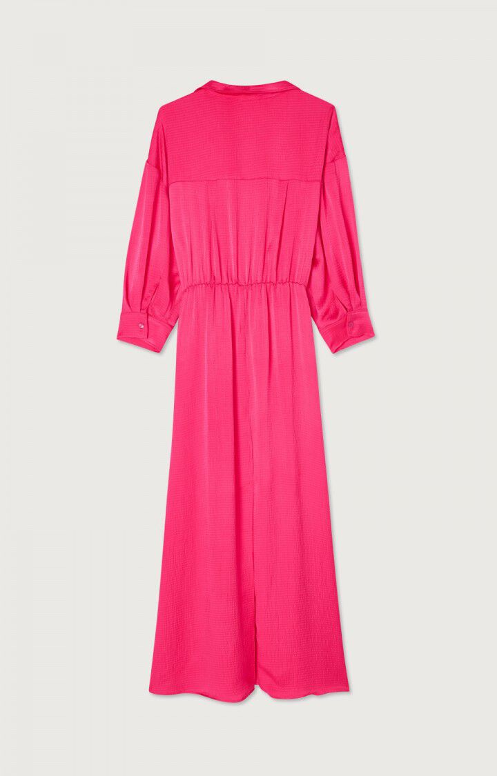 American Vintage Robe Femme Shaning - ROSE FLUO 39 Manches Longues Rose - H23B
