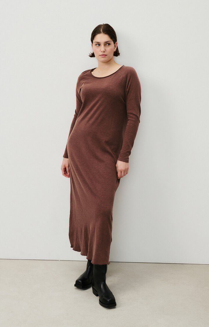 American Vintage Robe Femme Sonoma - CHOCO VINTAGE 67 Manches Longues Marron - H24